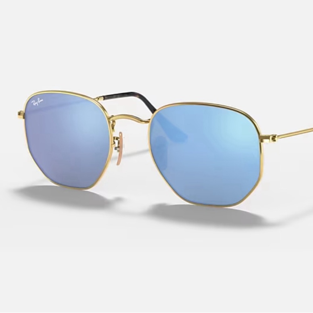 Ray Ban hexagonal Flat Lenses- Blue
